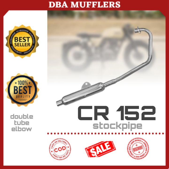 CR 152 Cafe Racer Keeway BOTTLE PIPE - Plug and play - Stock - STAINLESS - Double tube elbow - MAKAPAL