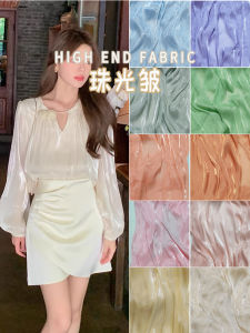 Vải Lụa Nhung Lấp Lánh Phong Cách Thiết Kế Mùa Hè Chống Nhăn Mềm Mại Màu Trơn Quần Áo Thủ Công DIY Vải Lụa Nhung