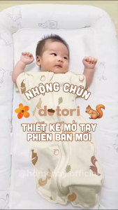 [MỚI] Nhộng Chũn Mở Tay Dotori 2in1 Hàn Quốc 4D Airmesh Có Lỗ Thoáng Khí Mềm Mịn Cho Bé Ngủ Ngon