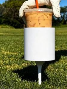 1PCS Portable Golf Ground Cup Holder 3D Outdoor Spike Drink Holder for Golf Coursefor Coffee & Beverage Cups Tumblers