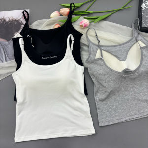 Áo Ba Lỗ Hở Lưng U Cạp Cao Ôm Vừa Vặn Mùa Xuân Hè Cho Nữ Áo Khoác Ngoài Mỏng Chống Hở Hang Bằng Vải Cotton Pha Trộn