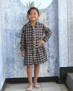 baju anak perempuan flanel- dress anak- dress flanel