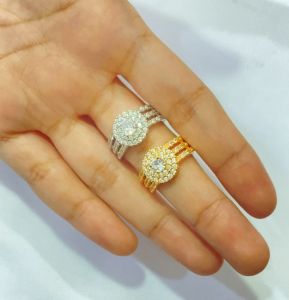 Noin Cincin Zircon Lapis Emas Perhiasan Mewah Cantik