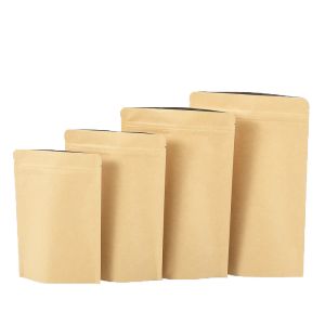( 10 Pcs ) Standing Pouch Kraft Non Windows | Kemasan Klip Makanan Murah | Plastik Klip | Paper Zipplock