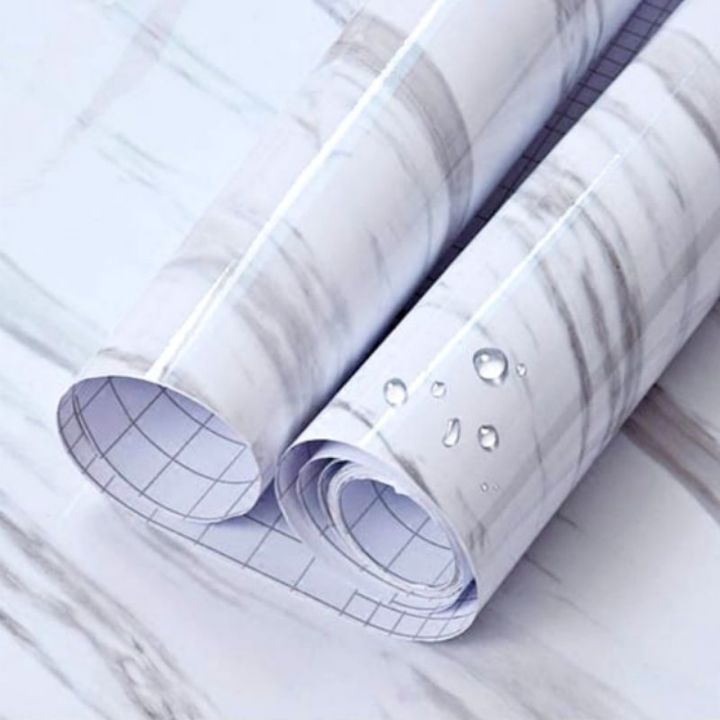 Wallpaper Dinding Putih Polos Bertekstur Motif Marmer Mewah Sticker Dekorasi Kamar Dan Ruang