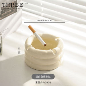 Tlife Creative Ceramic Ashtray Simple Minimalist Living Room Decoration Anti-Dust Festive Gifts Fashionable Ashtray