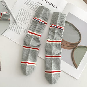 Good Looking Socks with Butterfly Knot at Heel Striped Design Sport Outdoor Accessories Handbag No Brand Registered Trademark