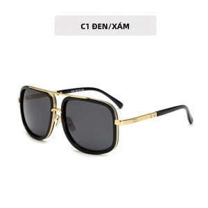 Thời Trang Khung Lớn Kính Mát Vuông Nam Nữ Retro Vintage Kim Loại Kính Chống Nắng Chất Lượng Cao Ống Kính Polycarbonate Cho Thể Thao Ngoài Trời