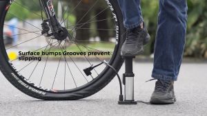 ROCKBROS Bike Foot Air Pump 80PSI Aluminum Alloy Portable Bicycle Pump AV/FV Air Inflator for MTB Road Bike