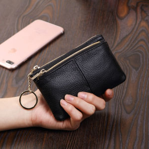 Mini Womens Wallet Yao Yun Baba Brand Real Cowhide Fashion Style Short Wallet With Coin and Card Slots Zipper Closure
