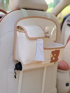 Car Seat Organizer 4in1 Multifungsi Tissue Tong Sampah Mobil Kulit 910