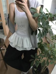 Early Spring New Style Korean Simple Versatile Inner Wear Lace Skirt Casual Strap Vest Commute Single Piece Slim Fit Regular Length