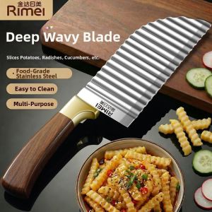 RIMEI | Wavy Edge Cutting Knife Efficient Special Potato Fries Commercial Use