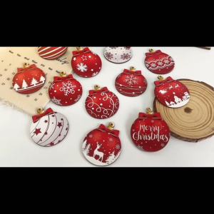 12/24/36pcs Xmas Tree Wooden Hanging Pendant Merry Christmas Home Decorations DIY Xmas Tree Hanging Ornaments Wooden Christmas Ornaments Hanging