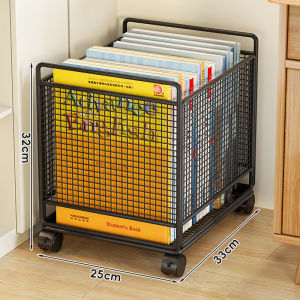 Movable High Capacity Book Storage Rack with Wheels