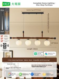 DGY | Vintage Style French 3-Headed Walnut Wood Chandelier