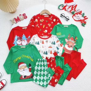 Bộ Quần Áo Trẻ Em Dài Tay NOEL 2024 Vải Thun Lạnh Mềm Mát Cho Bé Trai Bé Gái  0-8 tuổi TD-008