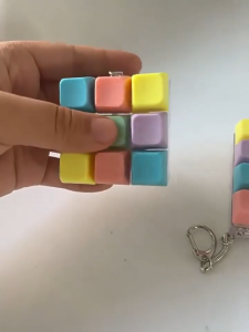 4/9 Keys Macaron Keyboard Fidget Keychain with Light - Keyboard Clicker Fidget Toy - Colorful Switch Keychain Stress Relief Toy