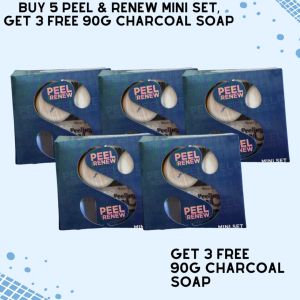 Buy 5 Peel & Renew Mini Set + Get 3 Free 90g Charcoal Soap