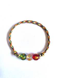 Gelang pancawarna tiga bola batu tibet mantra budha om mani padme free kura-kura keberuntungan