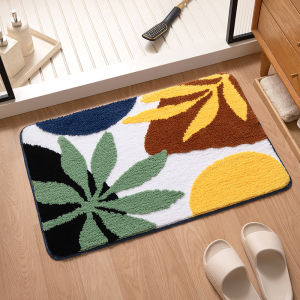 Minimalist Geometric Bathroom Mat Faux Cashmere Entryway Rug Bedside Rug for Bedroom Decorative Entrance Mat for Bathroom Mat Carpet Rug 简约几何浴室地垫 仿羊绒玄关地毯 卧室床边毯 装饰卫生间进门垫 FUNIANQI