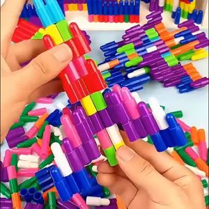 40pcs/420pcs Bullet Building Blocks baby Rocket Plastic Toys early Educational Toys Puzzle Toys for kids