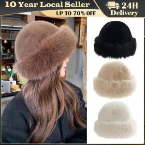 Fashionable Winter Women Faux Fur Cap Warm Plush Hat Cozy Mongolian Style Fluffy Ski Riding Hat Soft Winter Headwear for Ladies Cozy Faux Fur Hat Casual Breathable Warm Hat Stylish Plush Cap Ladies Winter Solid Fisherman Cap Women Fluffy Plush Bucket Hat