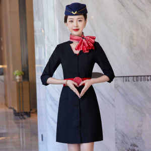 Professional Uniform Set Womens Spring Autumn Interview New Slim Dress High End Beauty Consultant Workwear Nylon Material