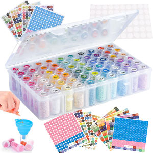 60 Bottles Diamond Painting Storage Container Case With Color Number Labels Stickers And Funnel Beads Storage Box Organizer Tool