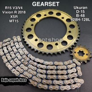 Gear gir set R15 V3 R15 NEW VIXION R MT15 SET PAKET GEARSET GIGI TARIK RANTAI RODA model sss