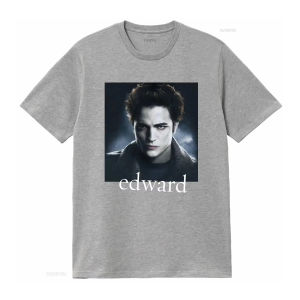 Sanrio | Áo Thun Cổ Điển Edward Cullen Twilight Màu Đen Lớn Quảng Cáo Phim Nửa Tay Áo Cổ Chữ O Thời Trang Dành Cho Nam Và Nữ