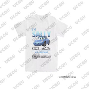 Womens Tracksuit Lightning Mcqueen and Sally Print Summer T-shirt+Pajamas Pants Sets Casual Couple Suit Fashion 2 Piece Outfits