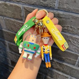 Disney Cartoon Keychain Anime Toy Story Cute Woody Buzz Lightyear Doll Keychain Bag Pendent Key Chain Jewelry Toy Gifts