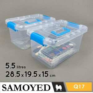 Tempat / Kotak Plastik Penyimpanan Serba Guna / Plastic Storage / Container / Organizer Box 5.5 Liter Samoyed STBX-Q17 (Aksesoris / Pernak-Pernik / Perkakas / Pakaian / Mainan / Alat Tulis / Perlengkapan / Peralatan Seni / Gambar / Lukis)