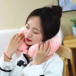พร้อมส่ง หมอนรองคอ Neck Pillow หมอนมีกระดุมล็อค เลือกสีได้