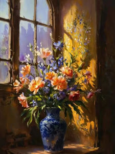 40x50cm Sơn Theo Số Lượng Bình Hoa Canvas Handpained Tác Phẩm Nghệ Thuật Dành Cho Người Lớn Trang Trí Nhà Trừu Tượng Hình Tranh Không Bao Gồm Khung