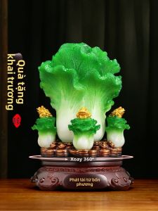 JUSHANYUAN | Tượng Cải Bắp có Con Ếch Vàng May Mắn
