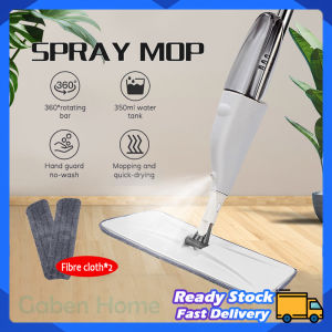 【Free 2 Pads】2 In 1 Easy Spray Mop Washable Microfiber Pad Clean Degerming Wet and Dry Fiber Mop 360 Degree Handle Mop Household Room Lazy Mop | Gaben Home