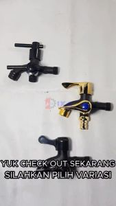 Kran Cabang Shower 1/2\" Besi Engkol Keran Air Nikel Double Dobel