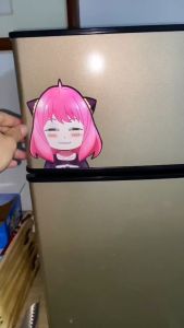 Anya Forger Spy X Family 3D Motion Lenticular Sticker Waku Waku for Car Laptop Door Fridge Decor