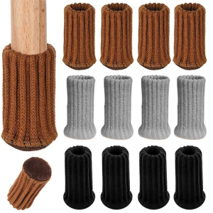 24pcs Knitted Furniture Feet Socks Chair Leg Floor Protectors Chair Leg Socks Covers Furniture Caps Protectors