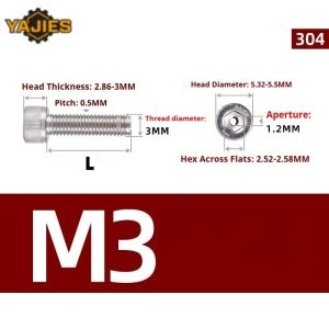 DIN912 M3 M4 M5 M6 M8 304 Stainless Steel Hollow Vent Screws Hex Socket Cap Head Bolts Through Air-out Hole Vacuum Bleeder Screw