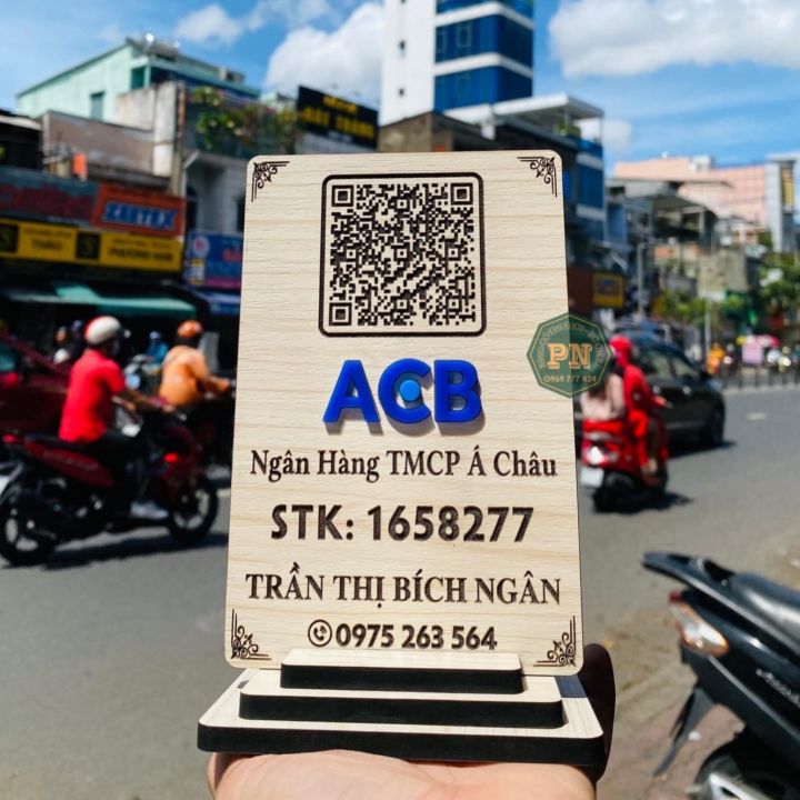 Bảng hiệu gỗ tên shop - Bảng số tài khoản ngân hàng - Bảng gỗ khắc mã ...