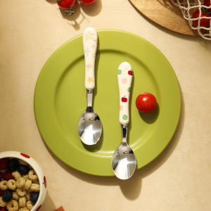 Kids Spoon Silverware Children Safe Flatware Toddler Utensils Baby Spoon Stainless Steel Cutlery