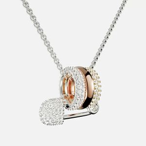 White Rose Gold Yellow Baby XL Tricolor Pin Necklace