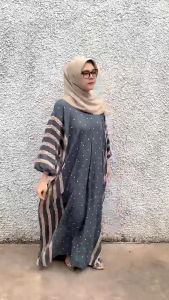 Gamis Kaftan Kekinian Rayon Premium Busui Motif Githa / Baju Muslim Wanita Dress Jumbo Terbaru