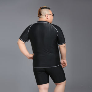 Mens plus Size Surfing Swimming Suits with Sleeve Diving Fitness Leisure Clothing Nylon Material Two-Piece Suit for Swimming