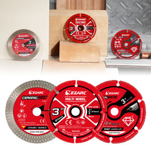 EZARC 3PC 3-Inch(76mm) Cutting Discs Set for Metal Wood Tile 3/8"(9.5mm) Arbor Cut Off Wheel for Angle Grinder Multitool Kit
