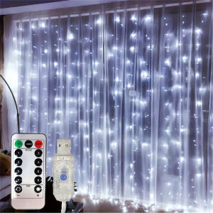 3/4/6M USB LED Curtain 8Modes Remote Control String Lights Holiday Wedding Fairy Garland Lights For Bedroom Living Room Decor
