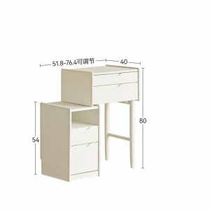 WEISHA | Solid Wood Telescopic Vanity Table with Mirror White